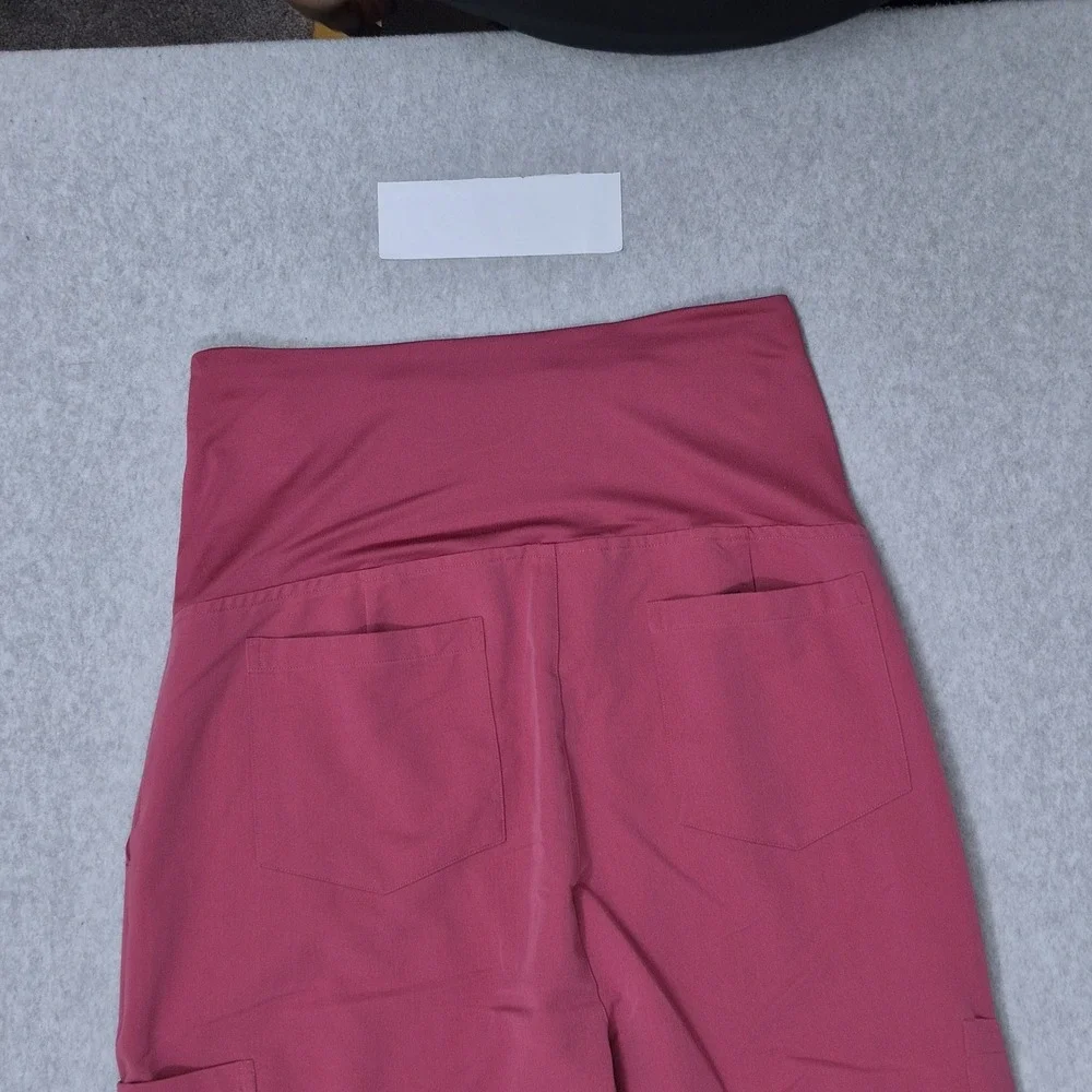 Mandala Women Scrub Pants PM Petite Pink Maternity Cargo Jogger Equa-Tek